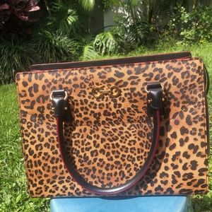Gently used Ferragamo bag leopard animal print